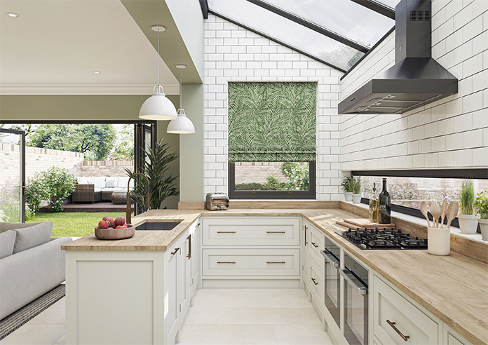 Acoustic Velvet, Leaf Green - Motorised Roman Blind - Image 8